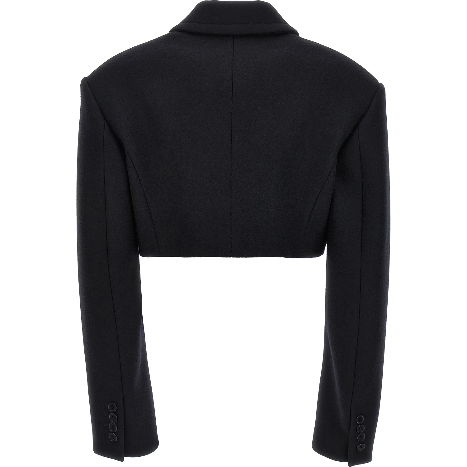 Black Wool Full-Length Jacket