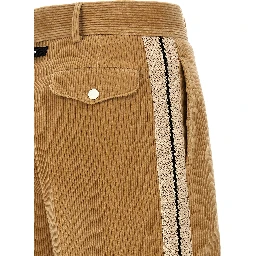 Beige Cotton Casual Pants
