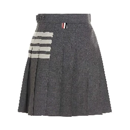 Gray Wool Long Skirt