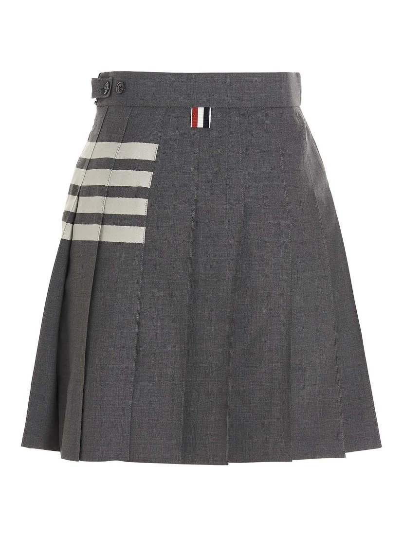 Gray Wool Long Skirt