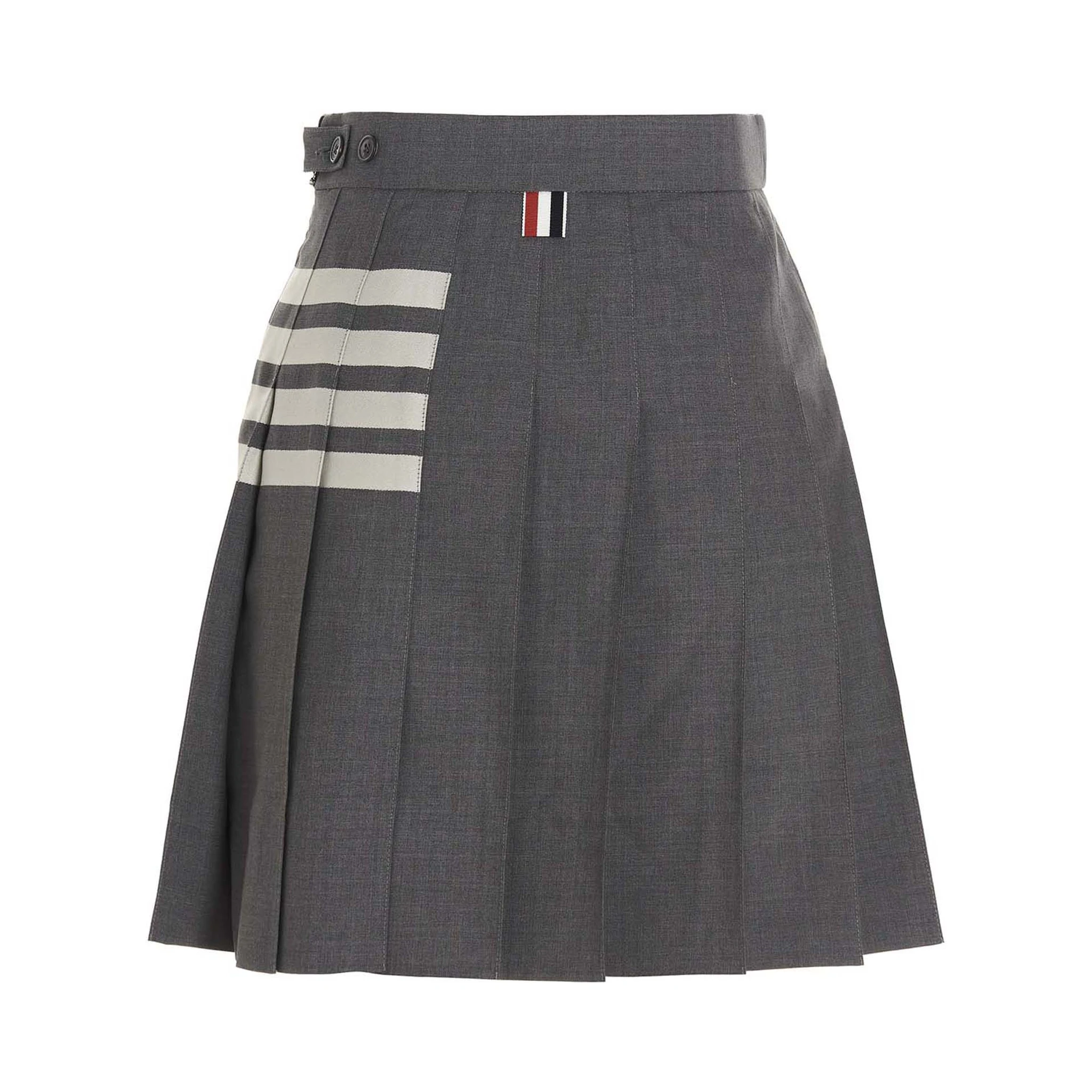 Gray Wool Long Skirt
