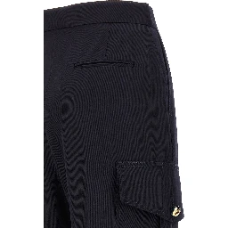 Blue Wool Cargo Pants