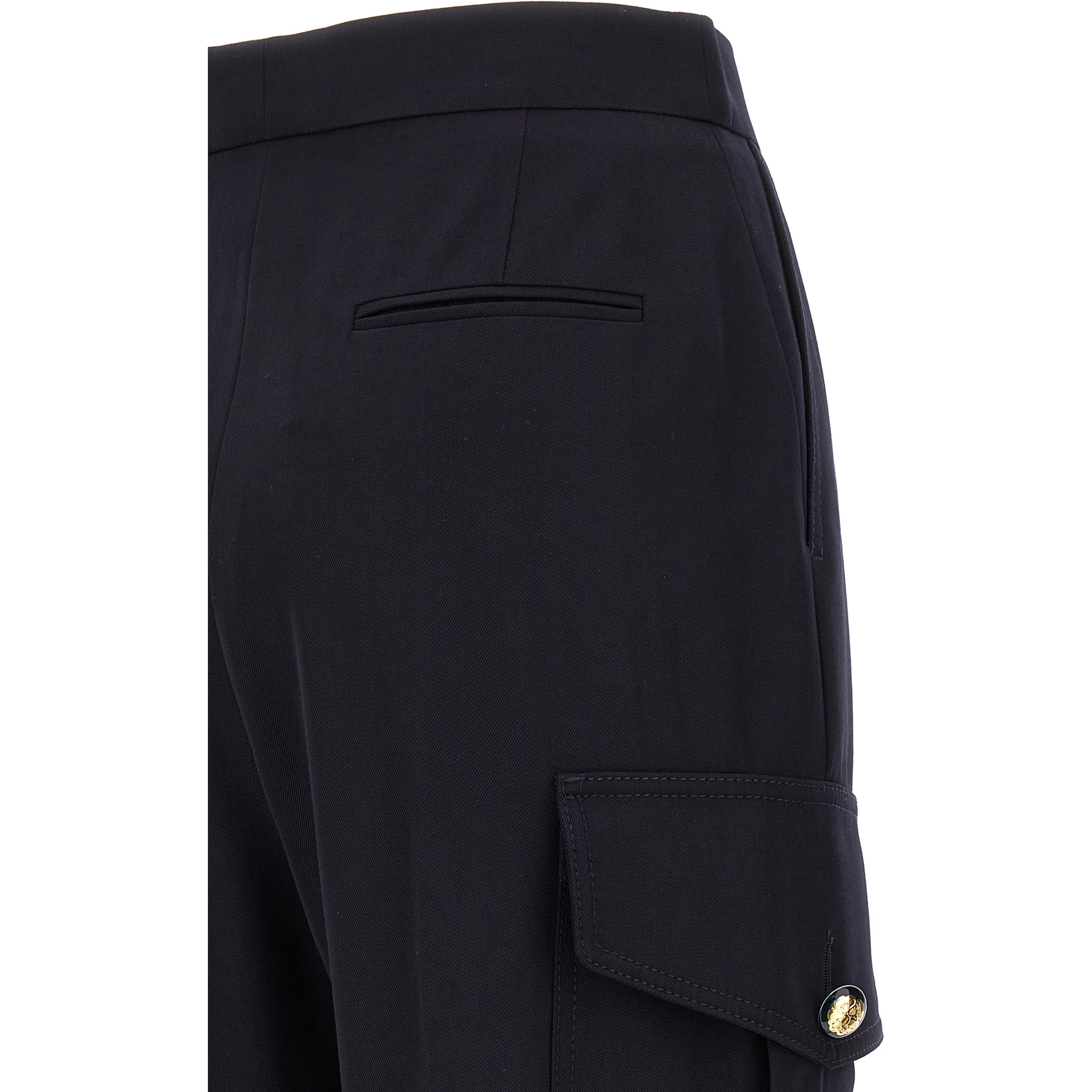 Blue Wool Cargo Pants