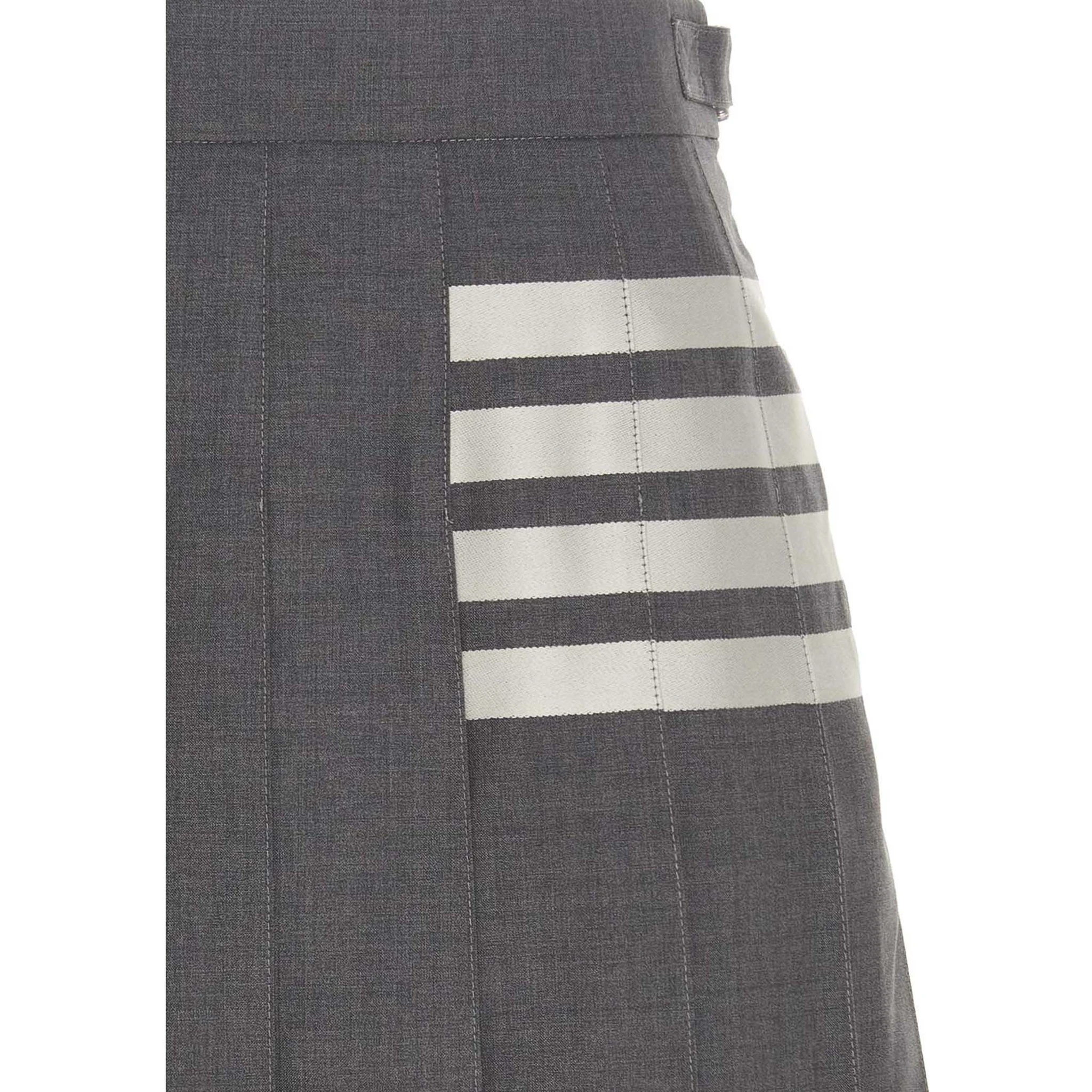 Gray Wool Long Skirt