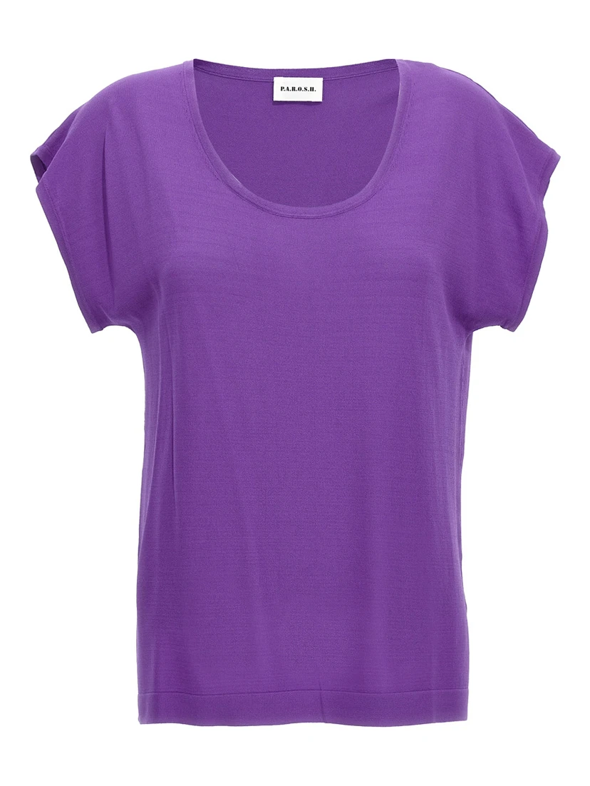 Purple Viscose T-Shirt