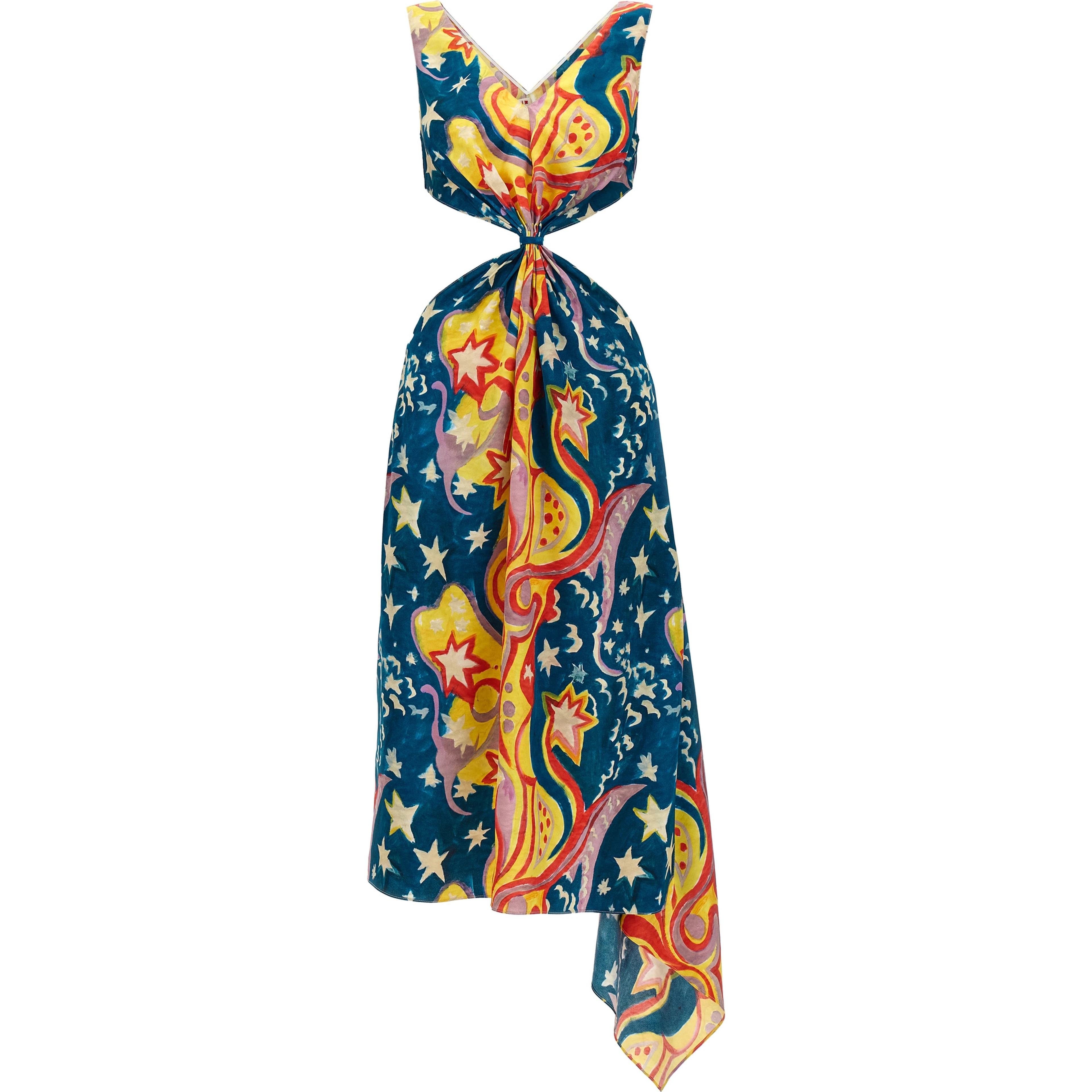 Multicolor Viscose Long Dress