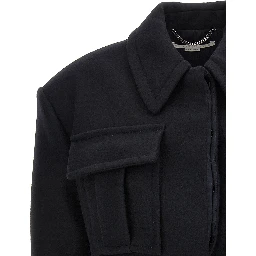 Black Wool Full-Length Jacket