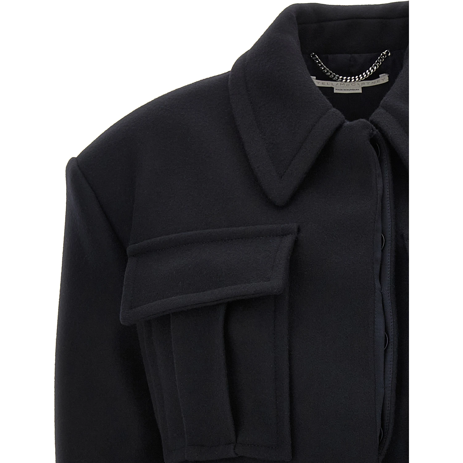Black Wool Full-Length Jacket