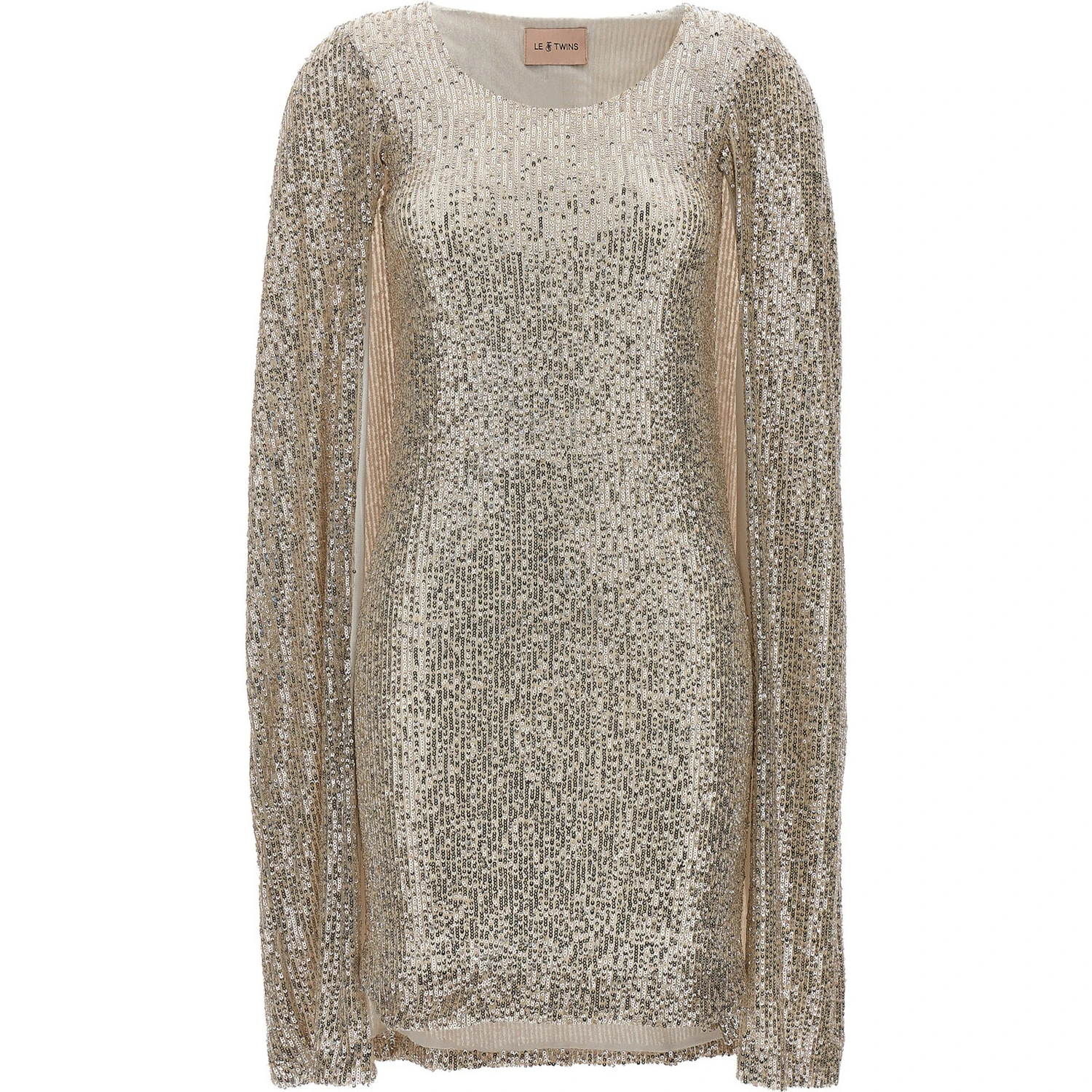 Silver Polyester Short Dress