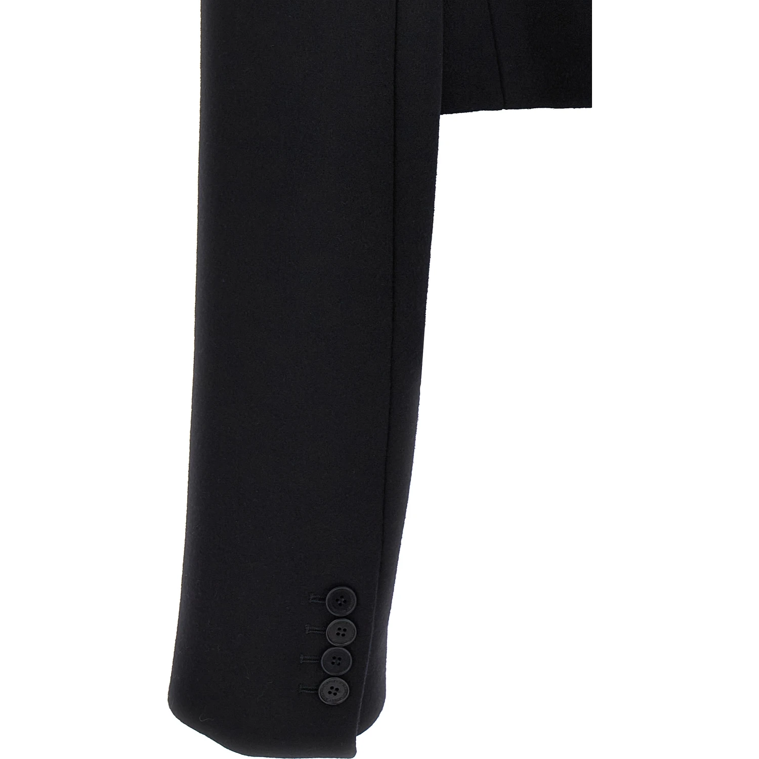 Black Wool Full-Length Jacket