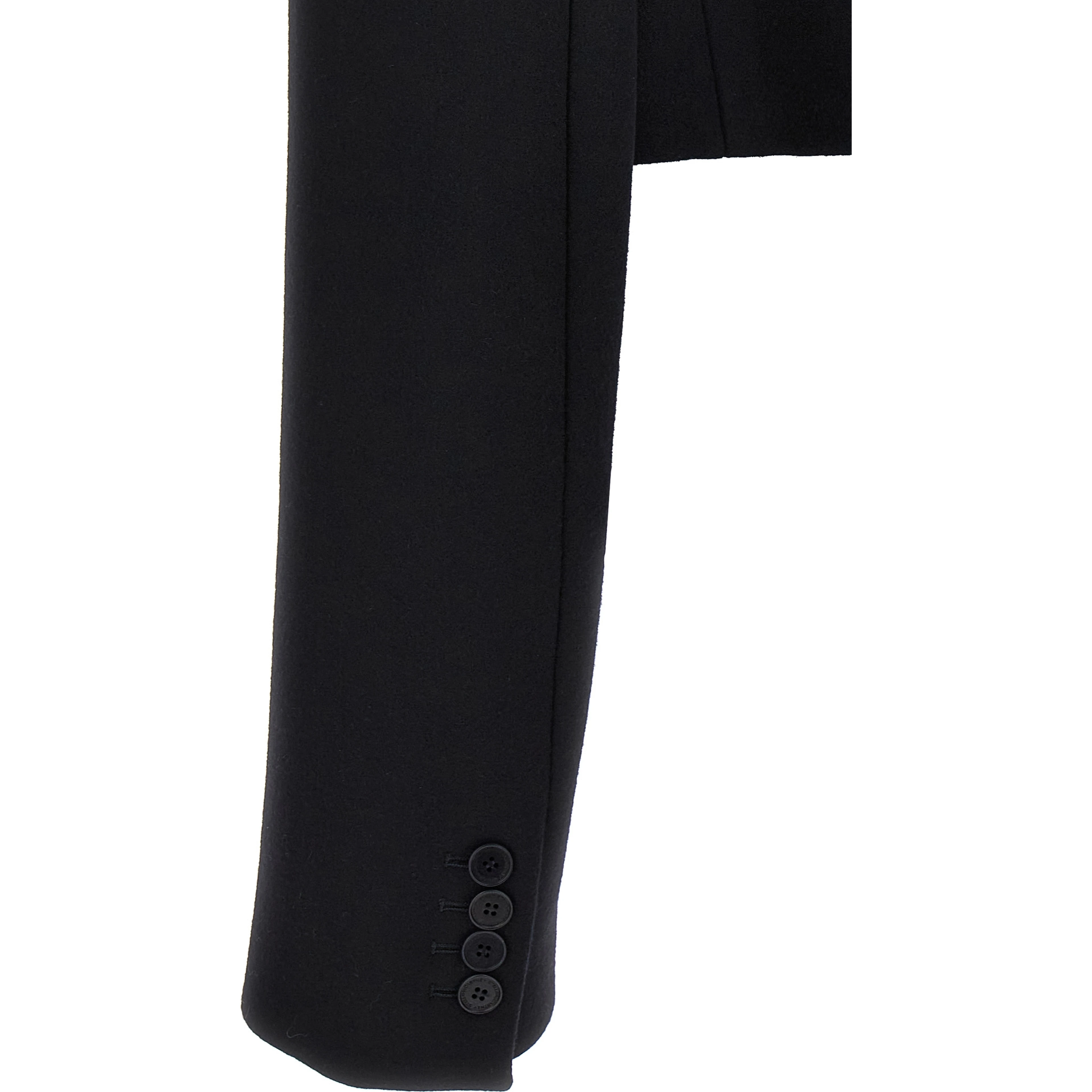 Black Wool Full-Length Jacket