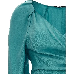 Blue Lyocell Mini Skirt