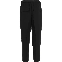 Blue Polyester Casual Pants