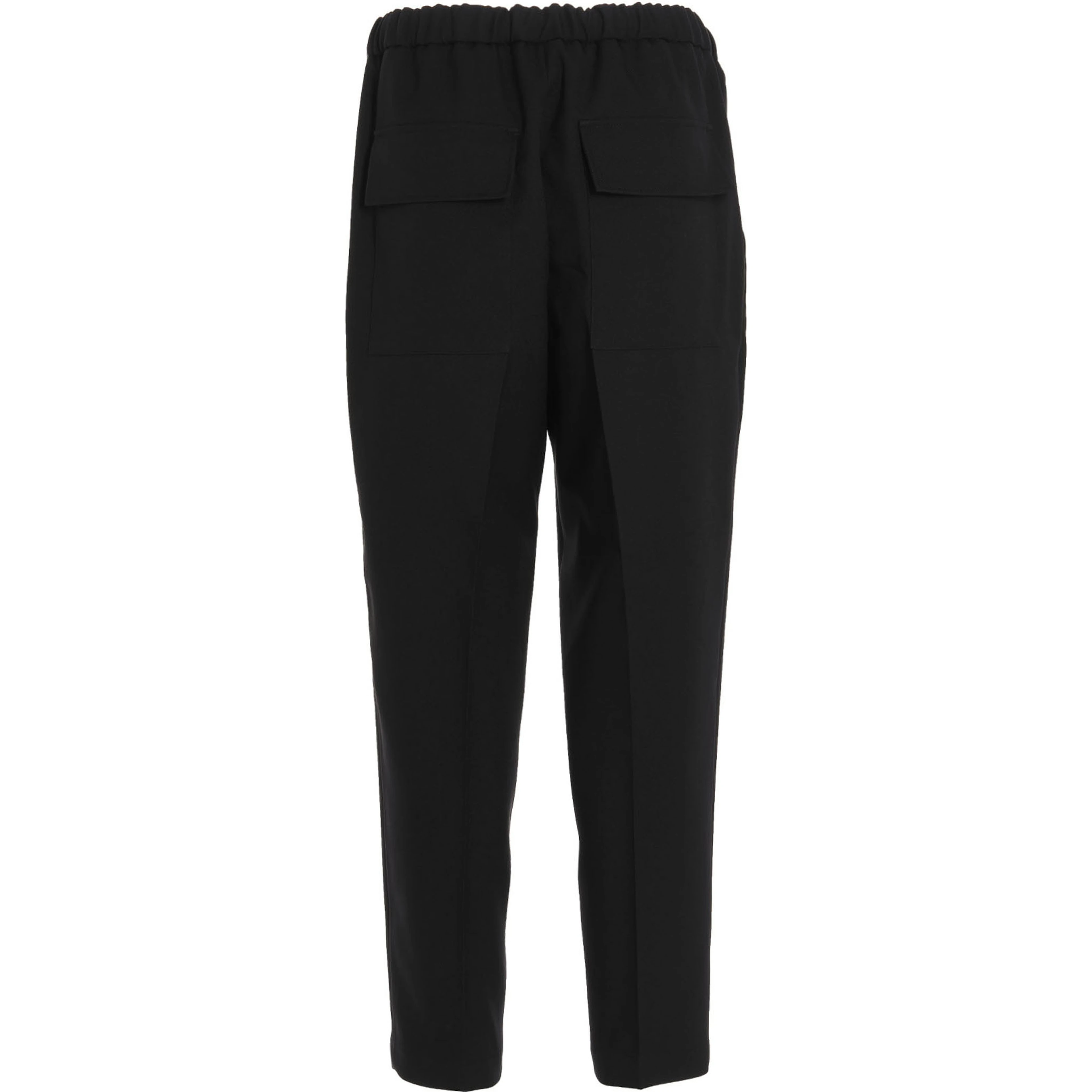 Blue Polyester Casual Pants