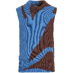 Multicolor Cotton Sleeveles Sweater