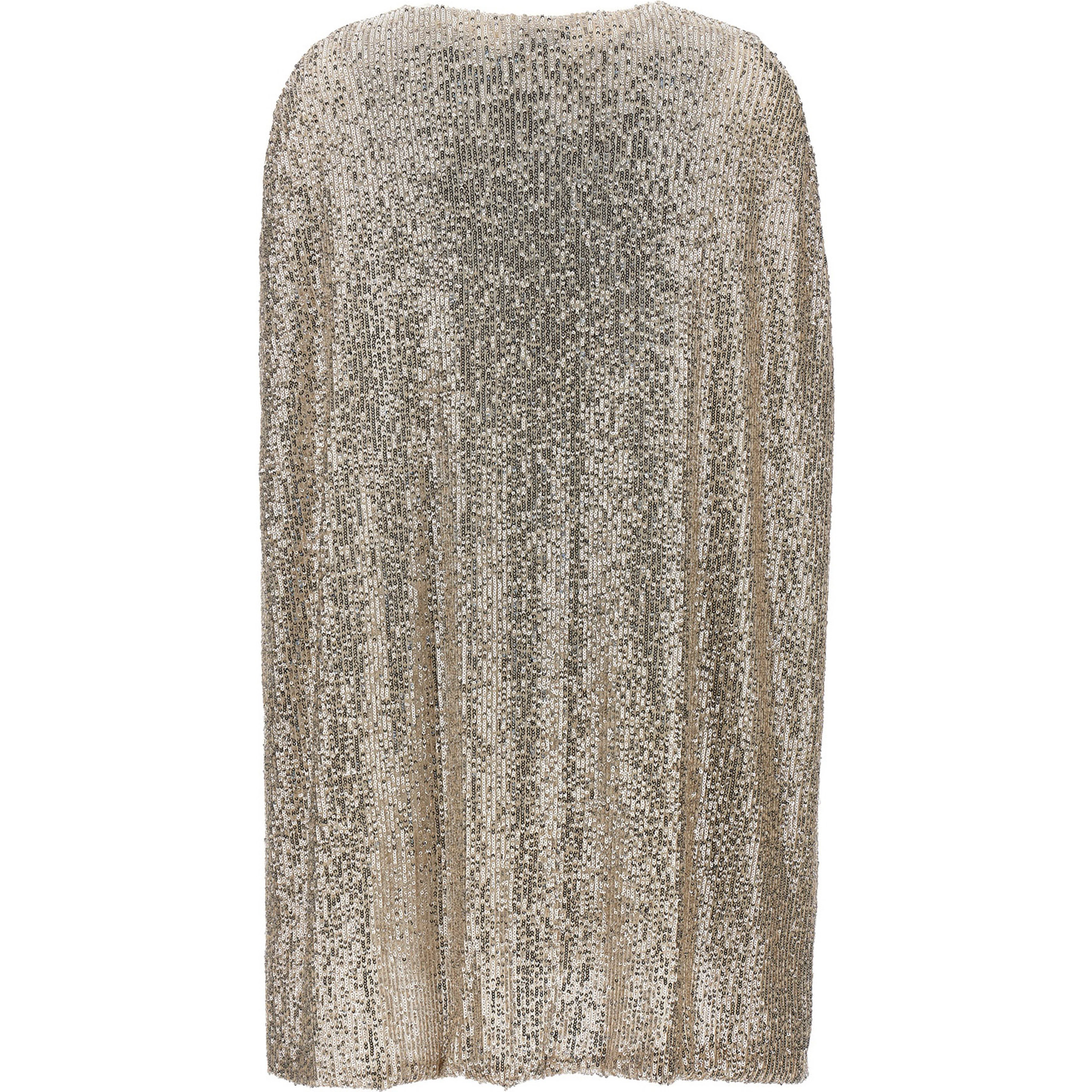 Silver Polyester Short Dress