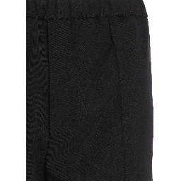 Blue Polyester Casual Pants