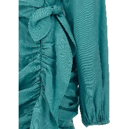Blue Lyocell Mini Skirt