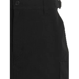 Black Cotton Midi Skirt