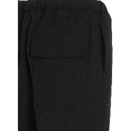 Blue Polyester Casual Pants