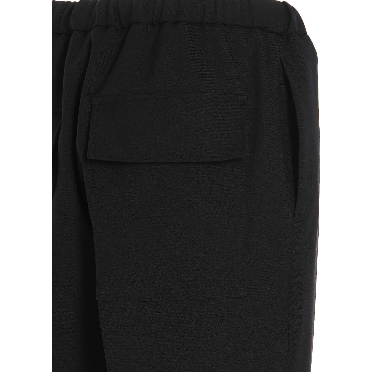 Blue Polyester Casual Pants