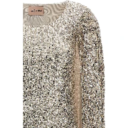 Silver Polyester Short Dress
