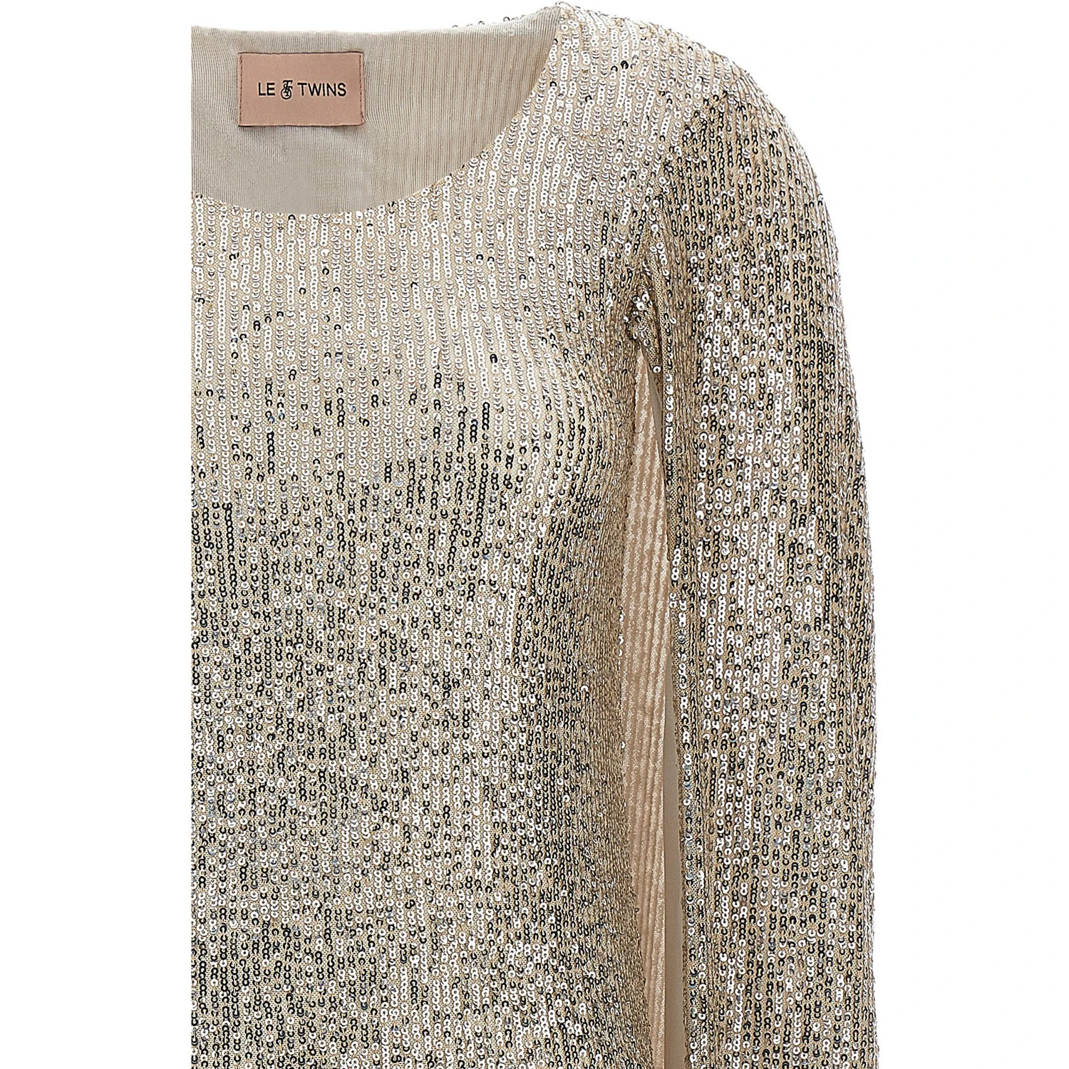 Silver Polyester Short Dress