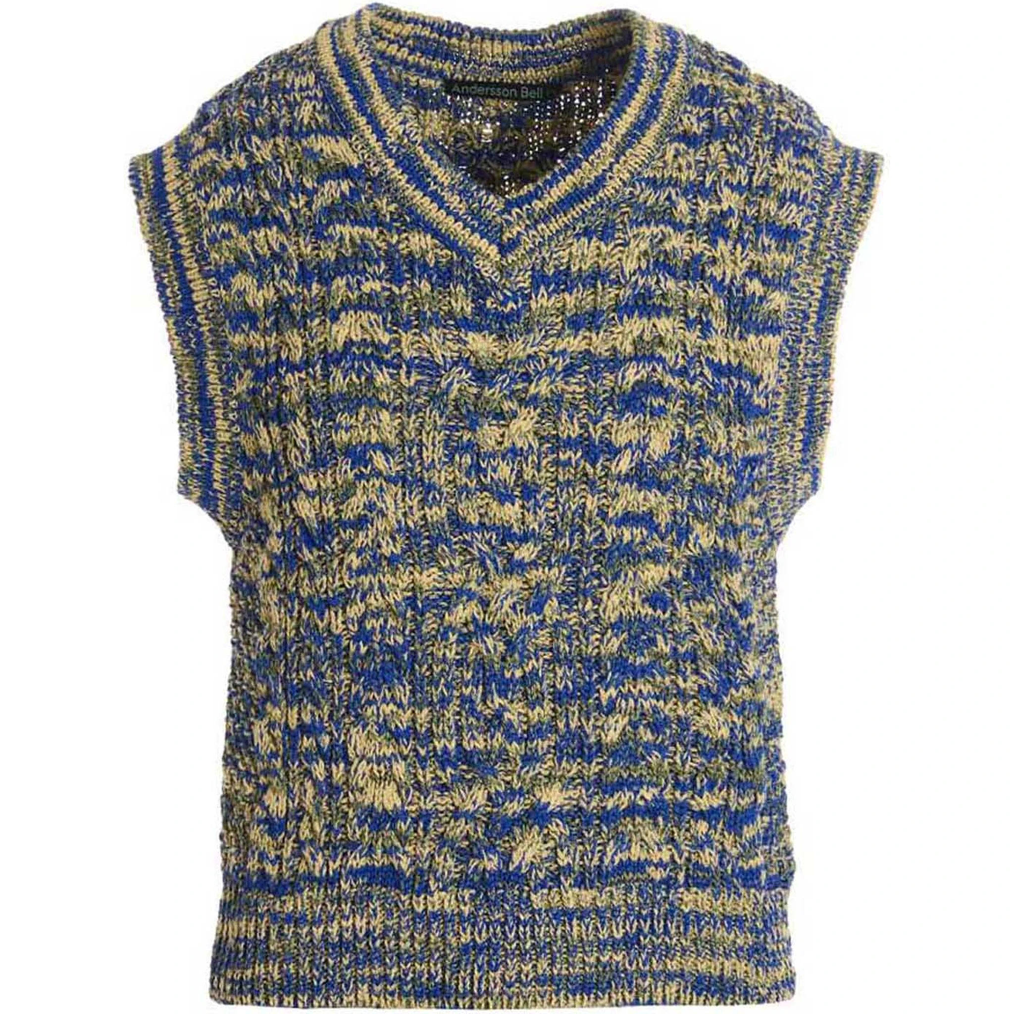 Multicolor Cotton Sleeveles Sweater