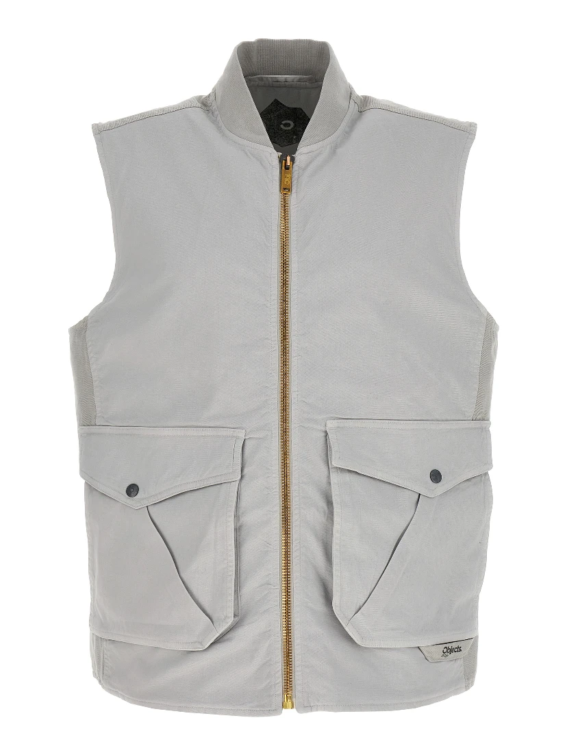 Gray Cotton Sleeveless Jacket