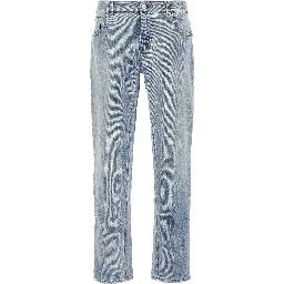 Blue Cotton Slim Fit Jeans