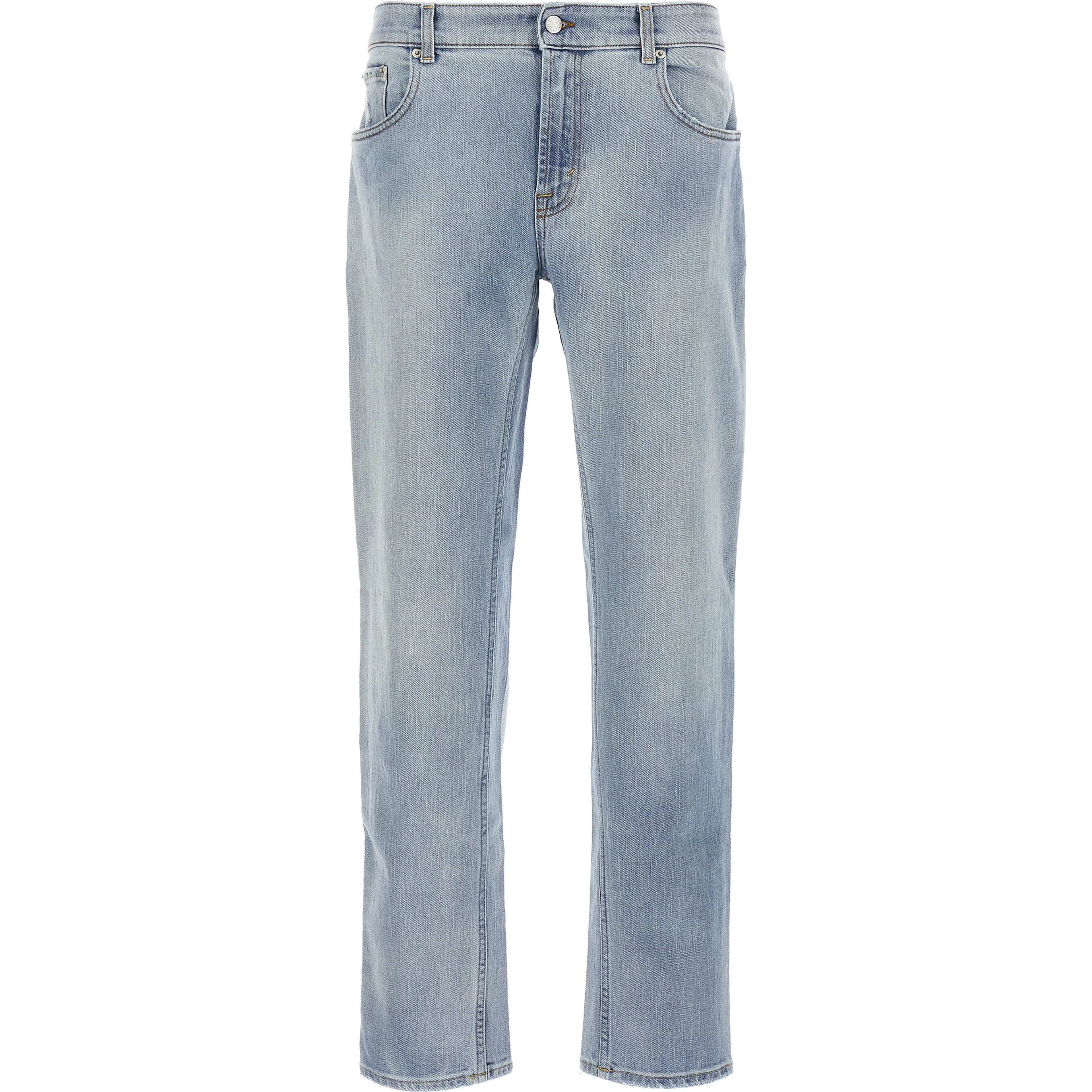 Blue Cotton Slim Fit Jeans