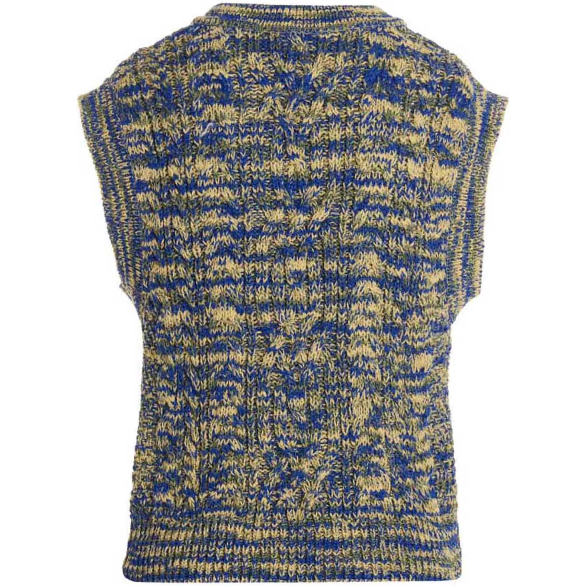 Multicolor Cotton Sleeveles Sweater