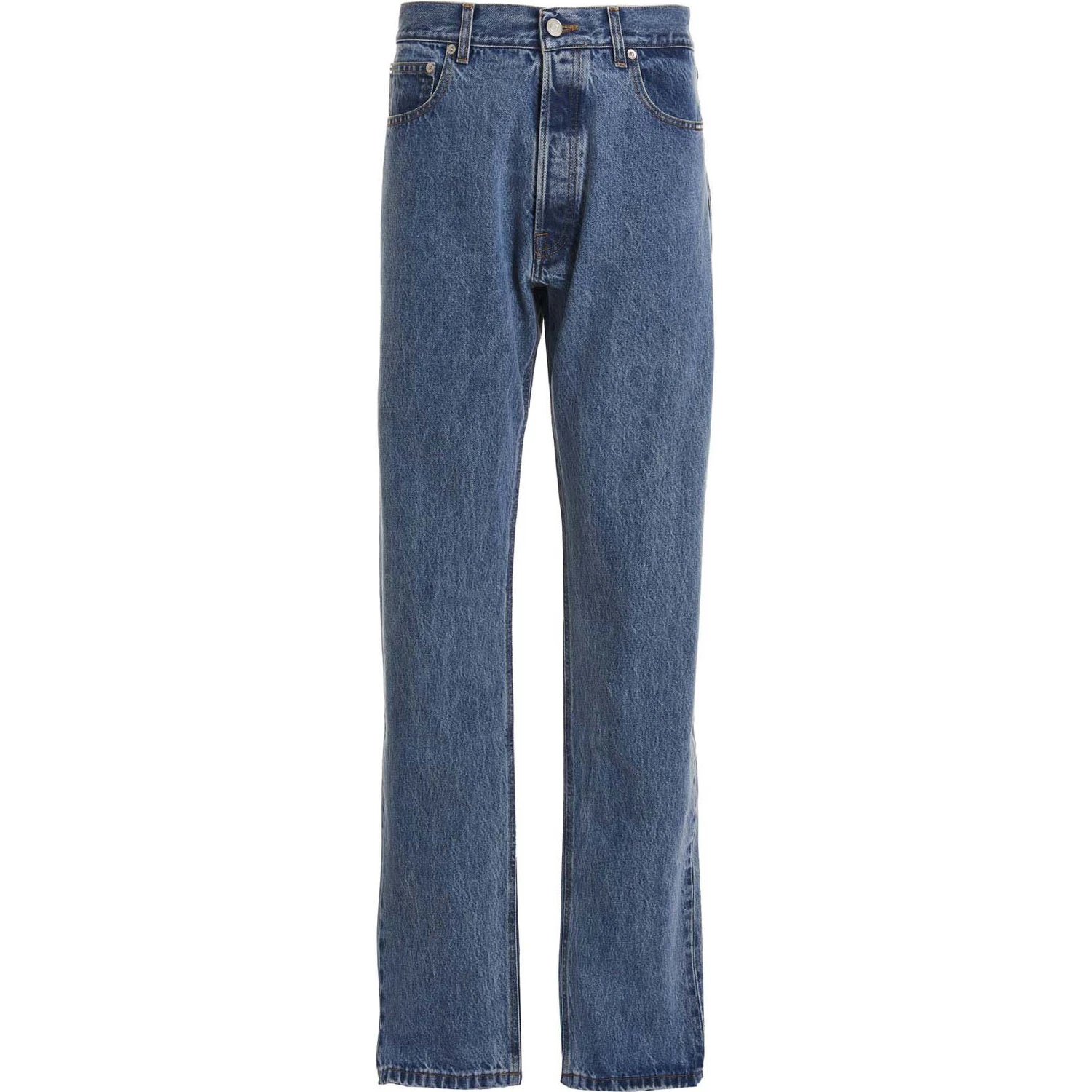 Blue Cotton Relaxed Fit Jeans