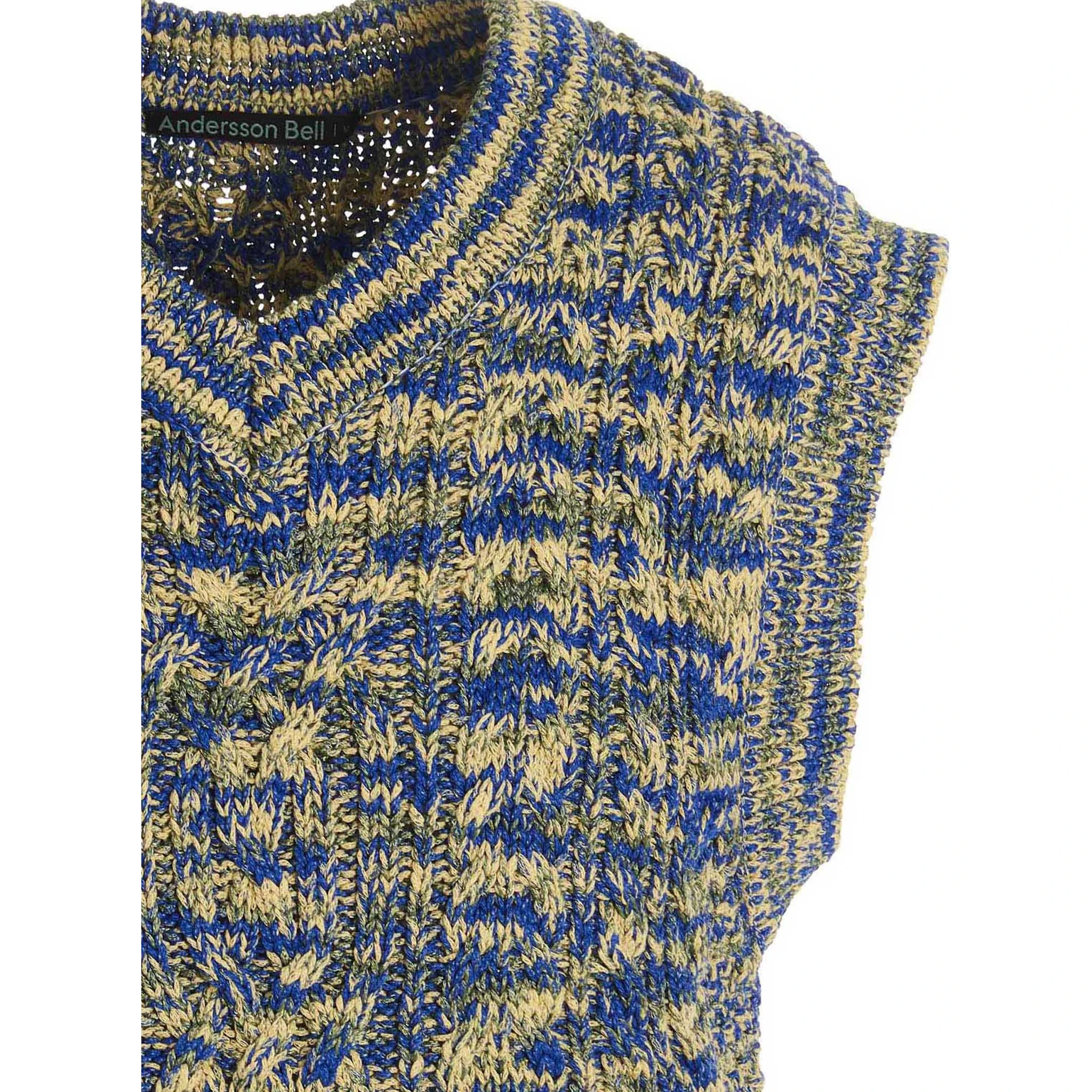 Multicolor Cotton Sleeveles Sweater