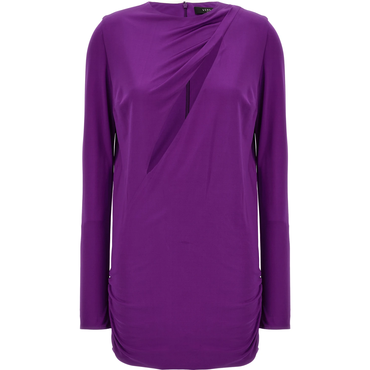 Purple Viscose Short Dress