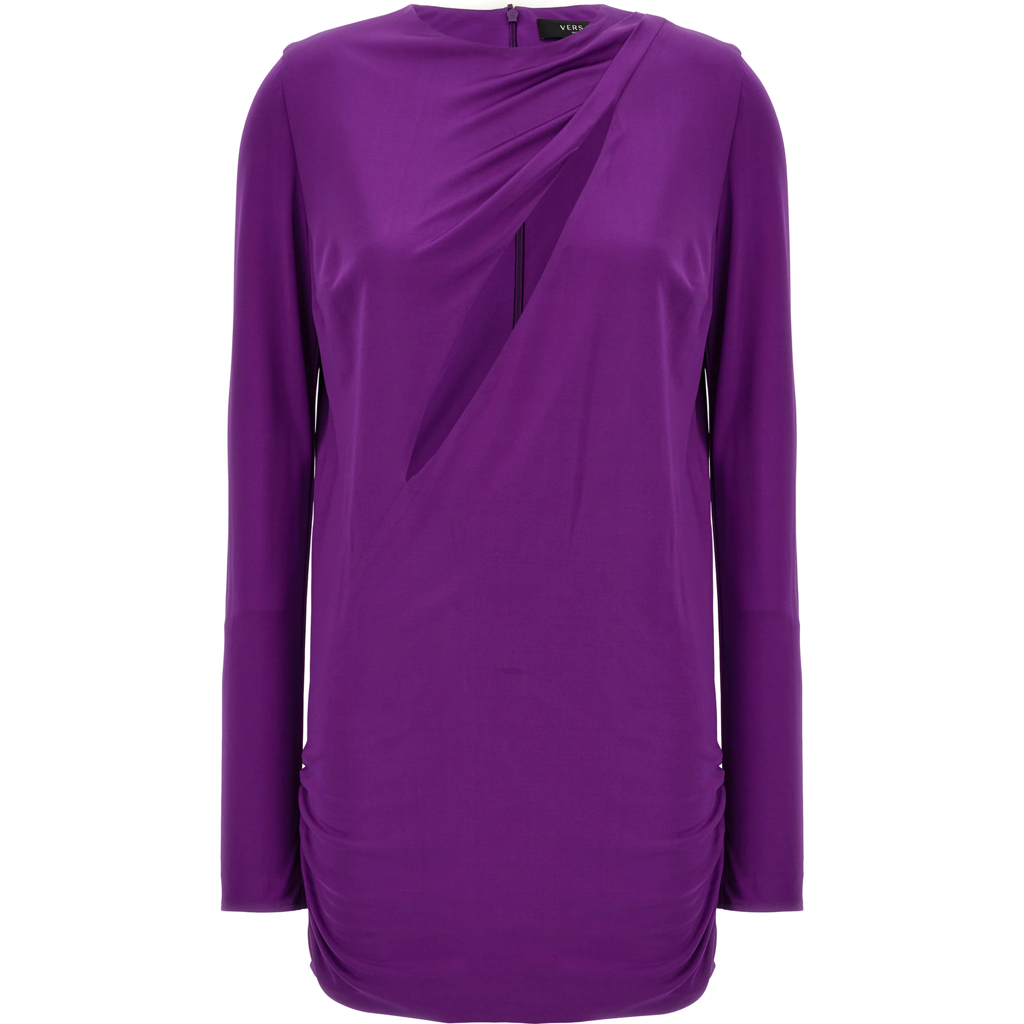 Purple Viscose Short Dress