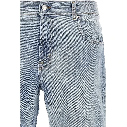 Blue Cotton Slim Fit Jeans