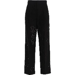 Black Cotton Casual Pants