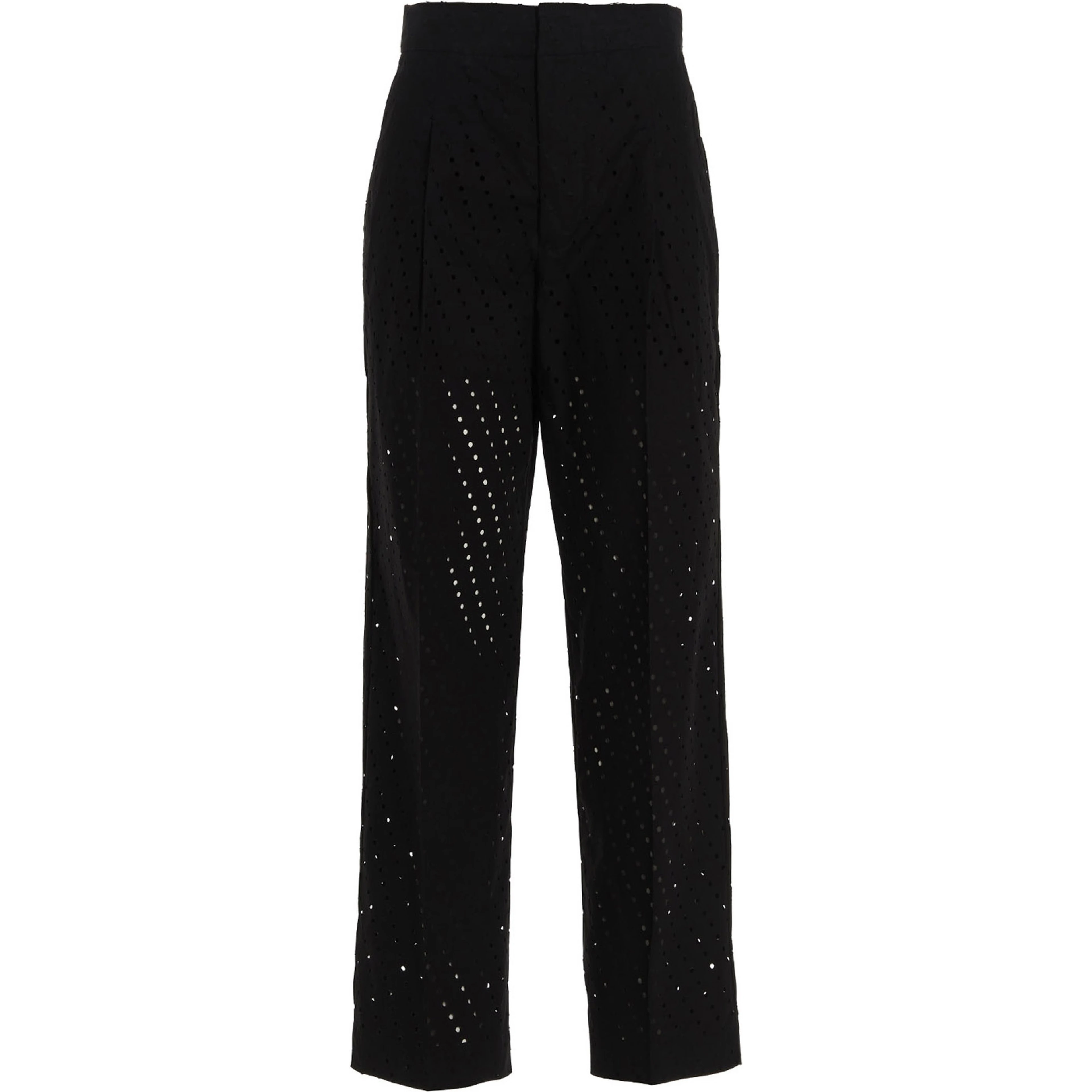 Black Cotton Casual Pants