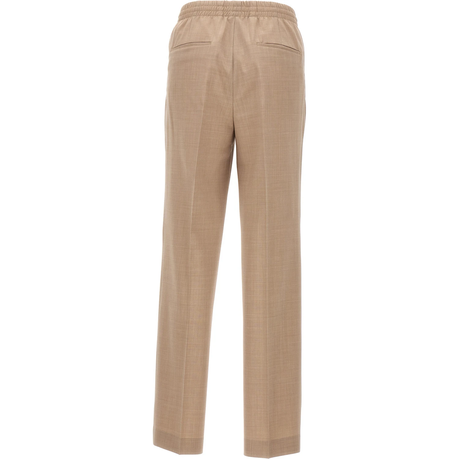 Beige Polyester Casual Pants