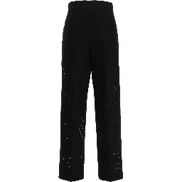 Black Cotton Casual Pants
