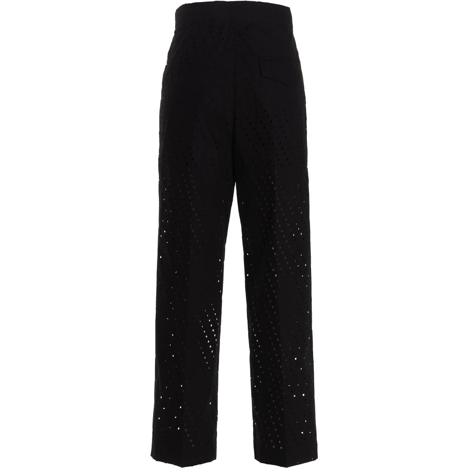 Black Cotton Casual Pants