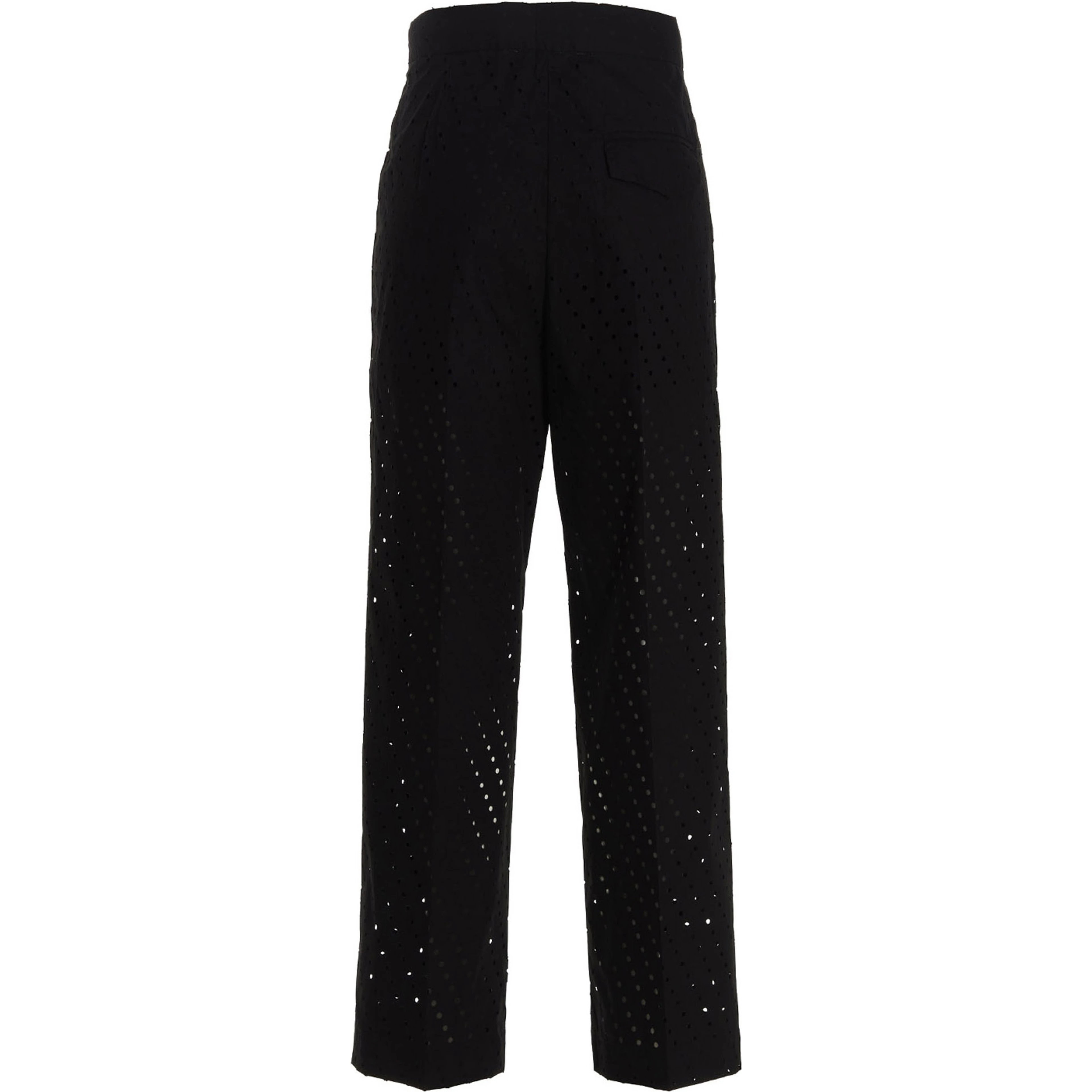 Black Cotton Casual Pants