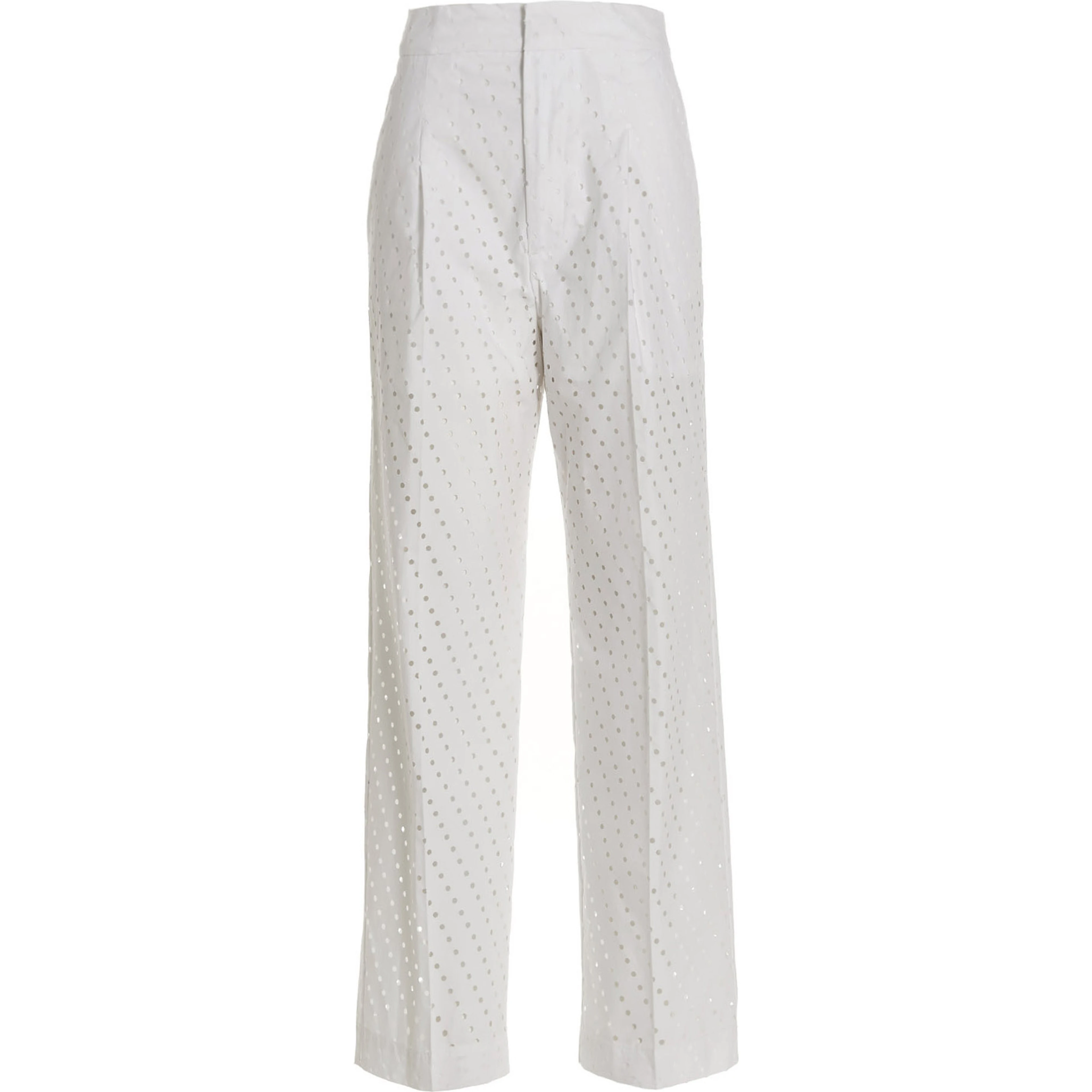 White Cotton Casual Pants