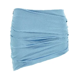 Blue Silk Long Skirt