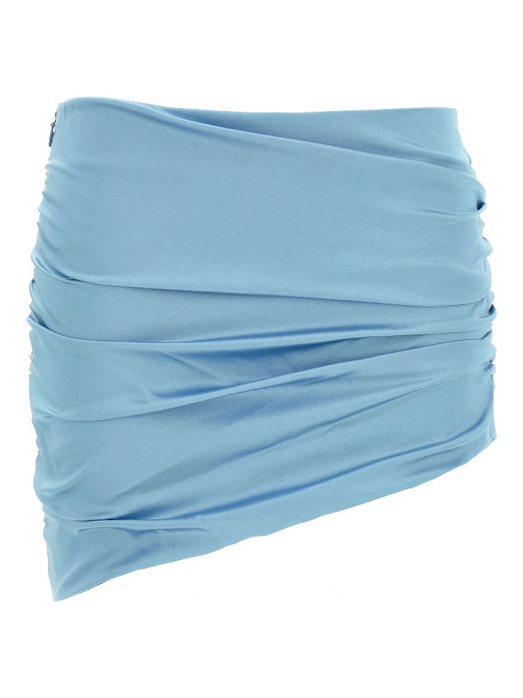 Blue Silk Long Skirt