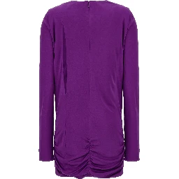 Purple Viscose Short Dress
