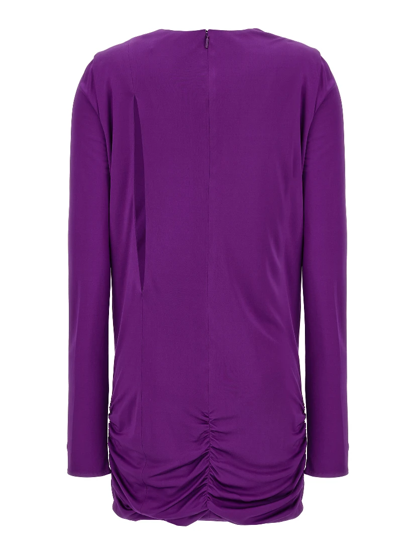 Purple Viscose Short Dress