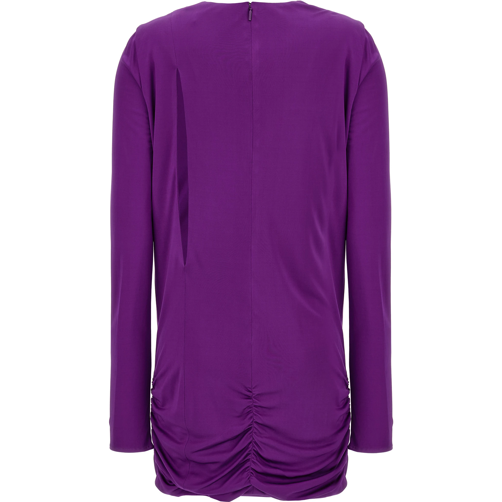 Purple Viscose Short Dress