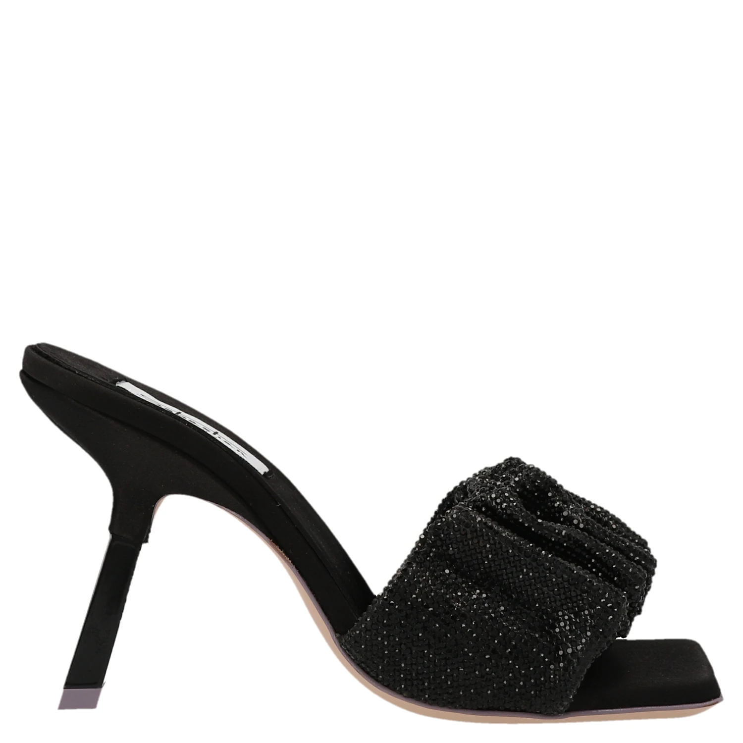 Black Goatskin Stiletto Heel Sandals